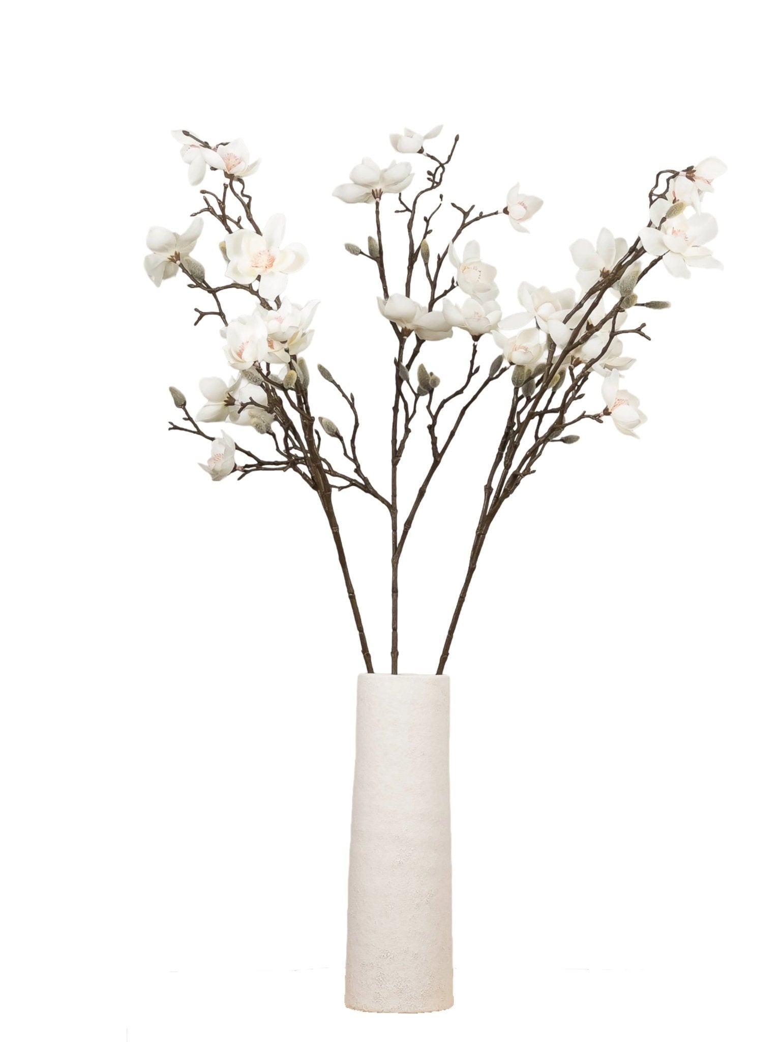 Zijden Magnolia tak - 3 stuks luxe kunstbloemen - Pluk! Zijden Bloemen