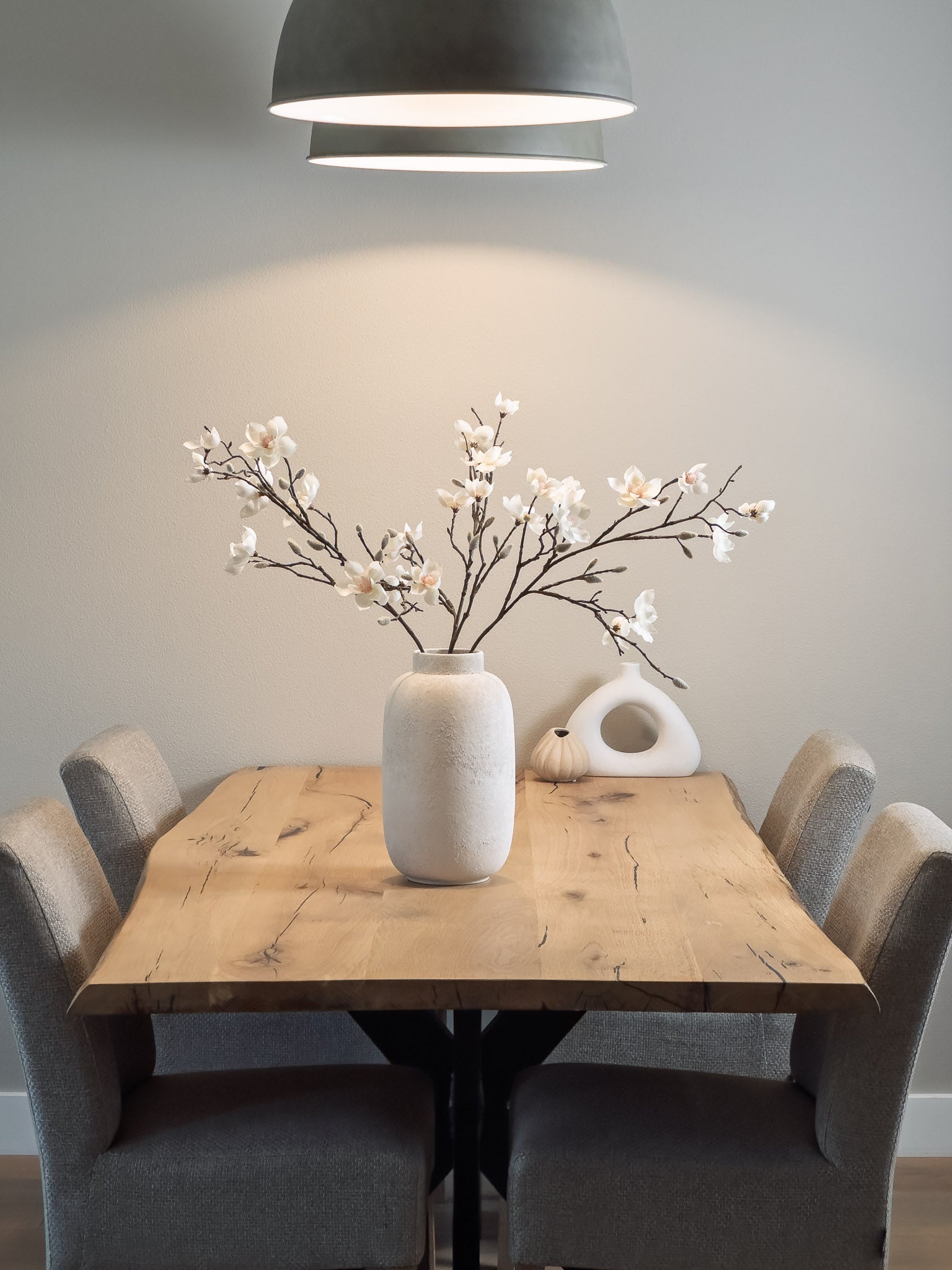 Zijden Magnolia tak - 3 stuks luxe kunstbloemen - Pluk! Zijden Bloemen