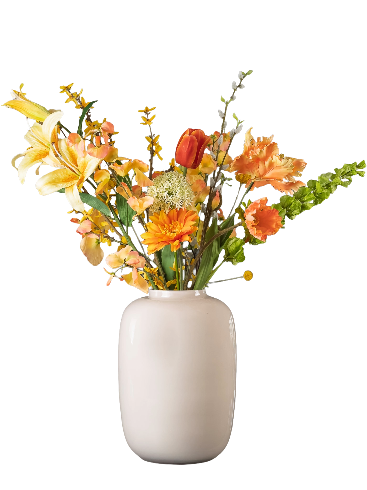 Zijden boeket Pronkstuk Lenthe - Pluk! Zijden Bloemen