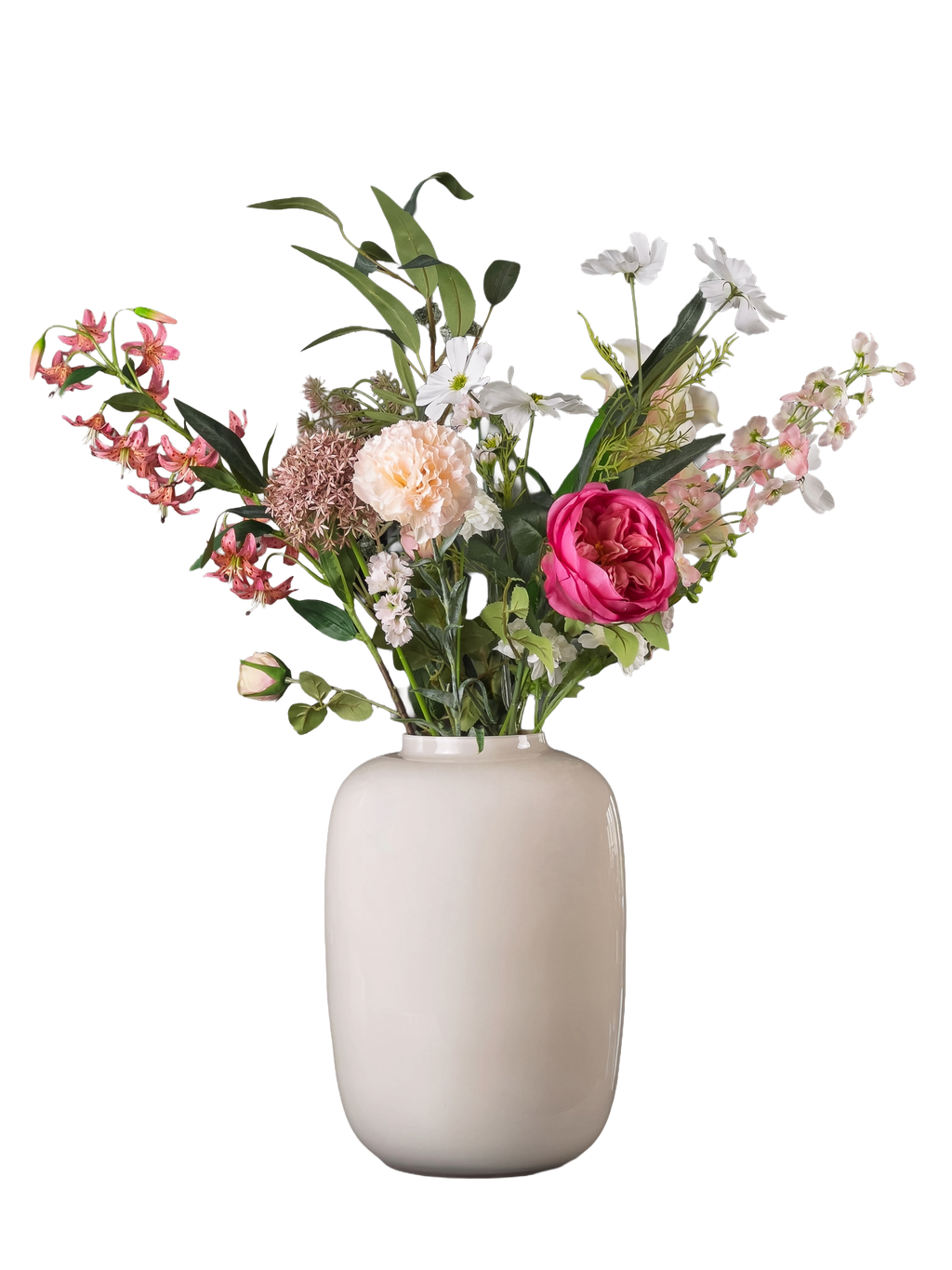 Zijden boeket Pronkstuk Lili - Pluk! Zijden Bloemen