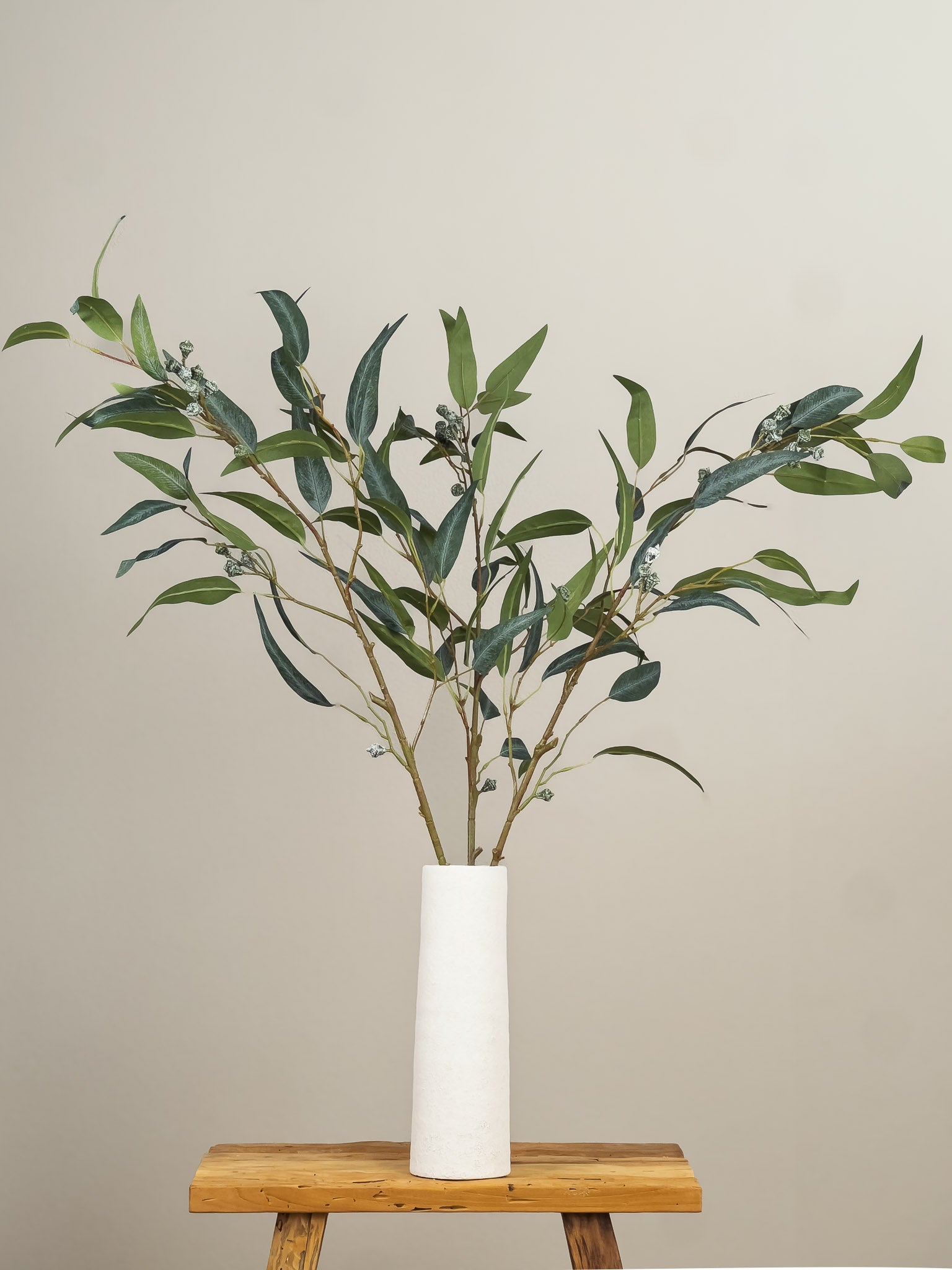 Zijden Eucalyptus tak (90cm) - 3 stuks luxe kunstbloemen - Pluk! Zijden Bloemen