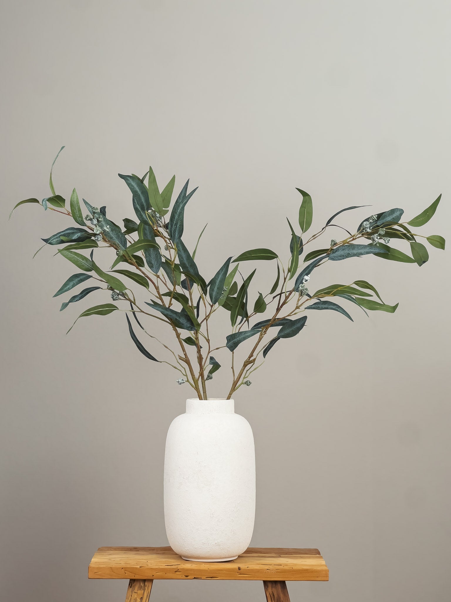 Zijden Eucalyptus tak (90cm) - 3 stuks luxe kunstbloemen - Pluk! Zijden Bloemen