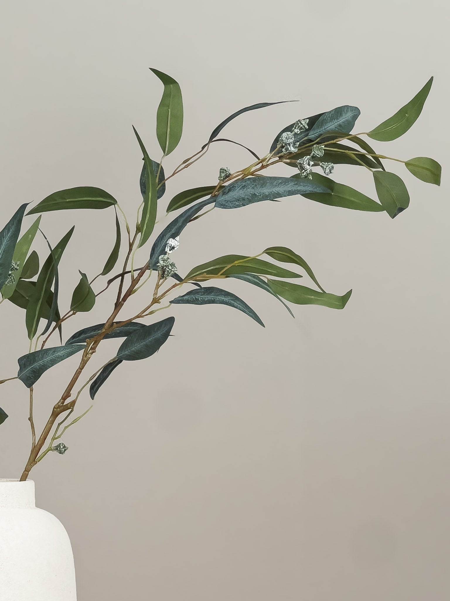 Zijden Eucalyptus tak (90cm) - 3 stuks luxe kunstbloemen - Pluk! Zijden Bloemen