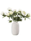 Zijden pioenrozen boeket - crėme wit - Pluk! Zijden Bloemen