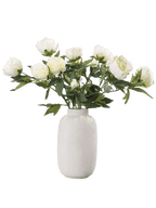 Zijden pioenrozen boeket - crėme wit - Pluk! Zijden Bloemen