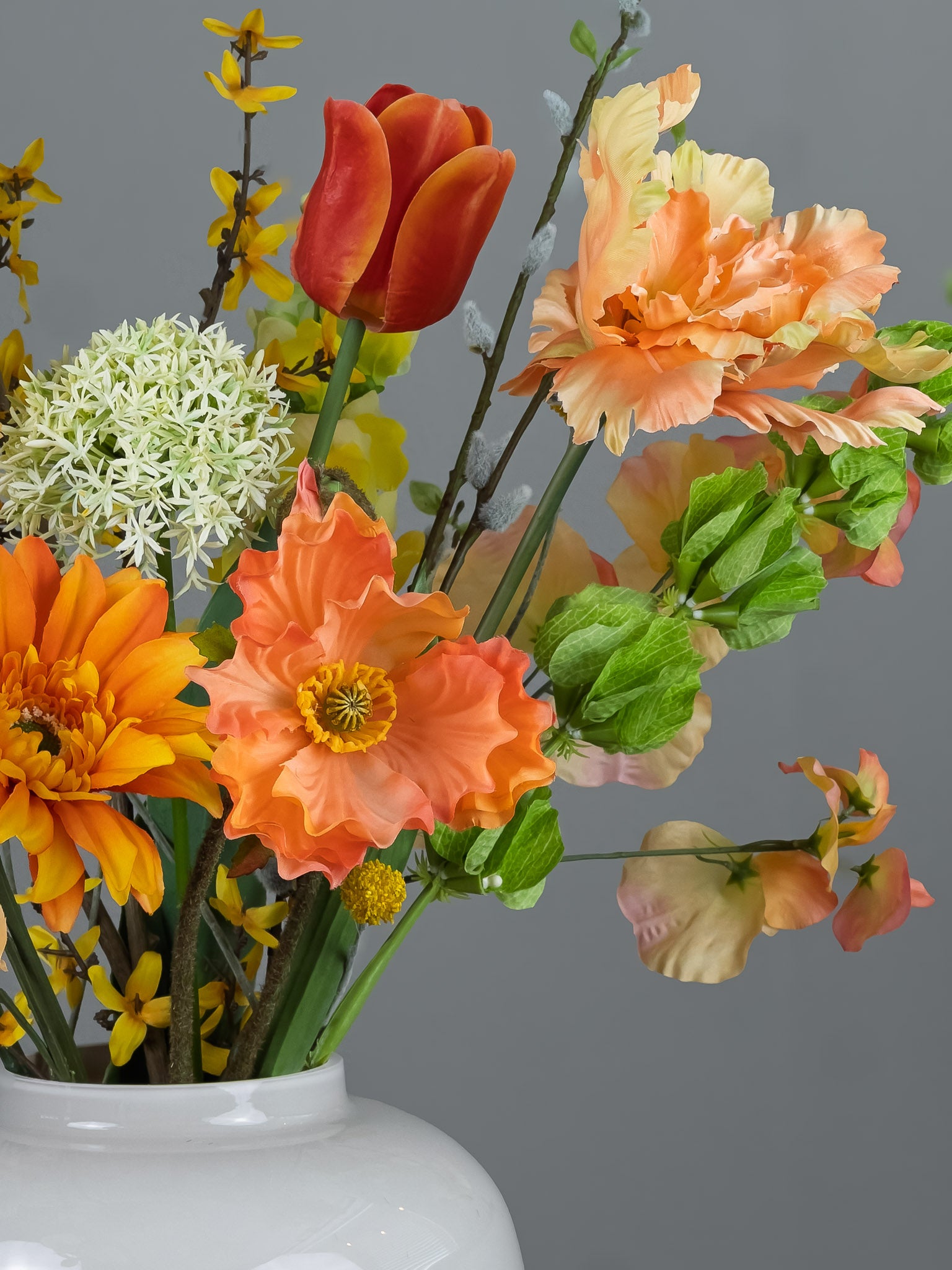 Zijden boeket Pronkstuk Lenthe - Pluk! Zijden Bloemen