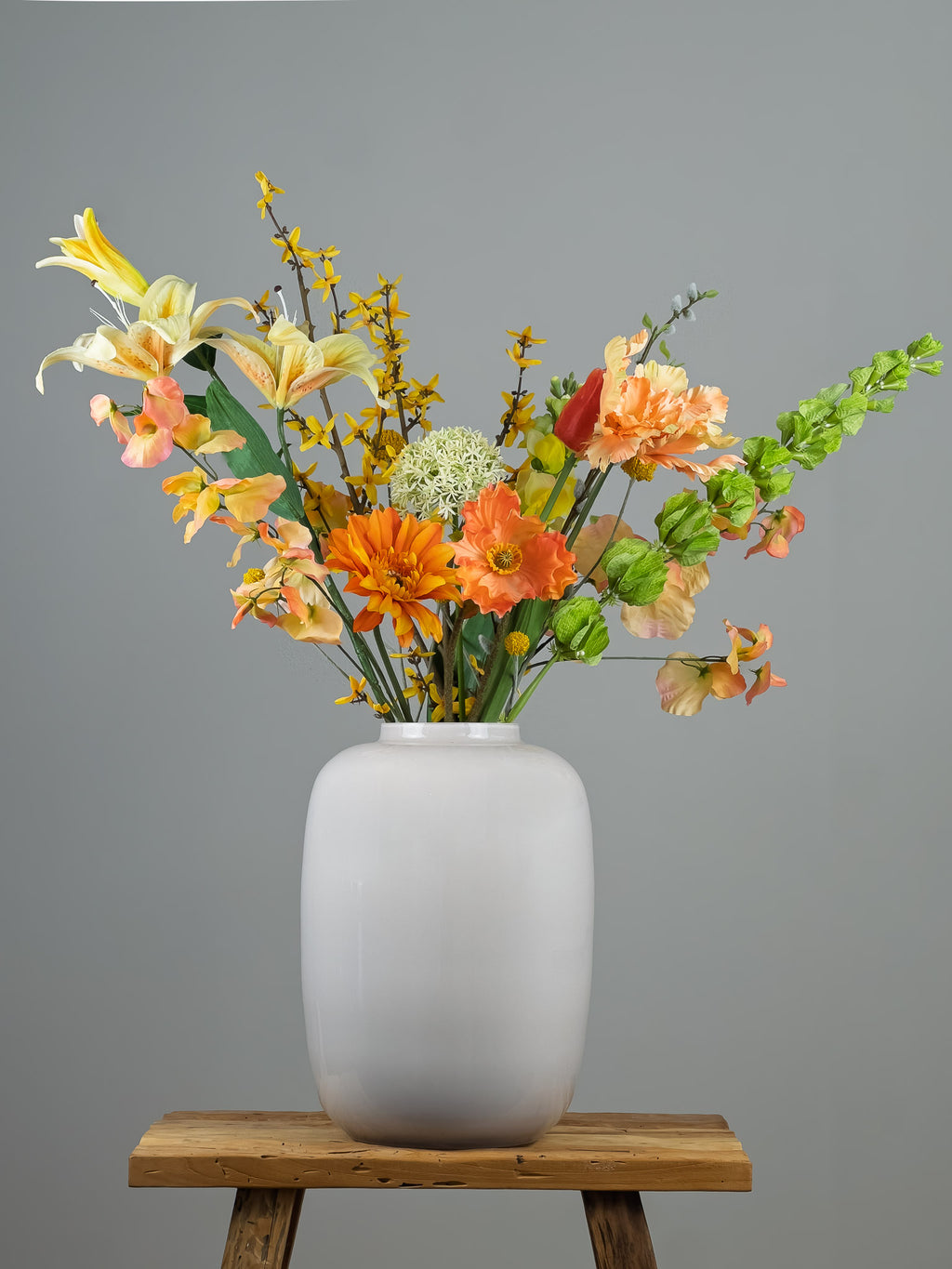 Zijden boeket Pronkstuk Lenthe - Pluk! Zijden Bloemen