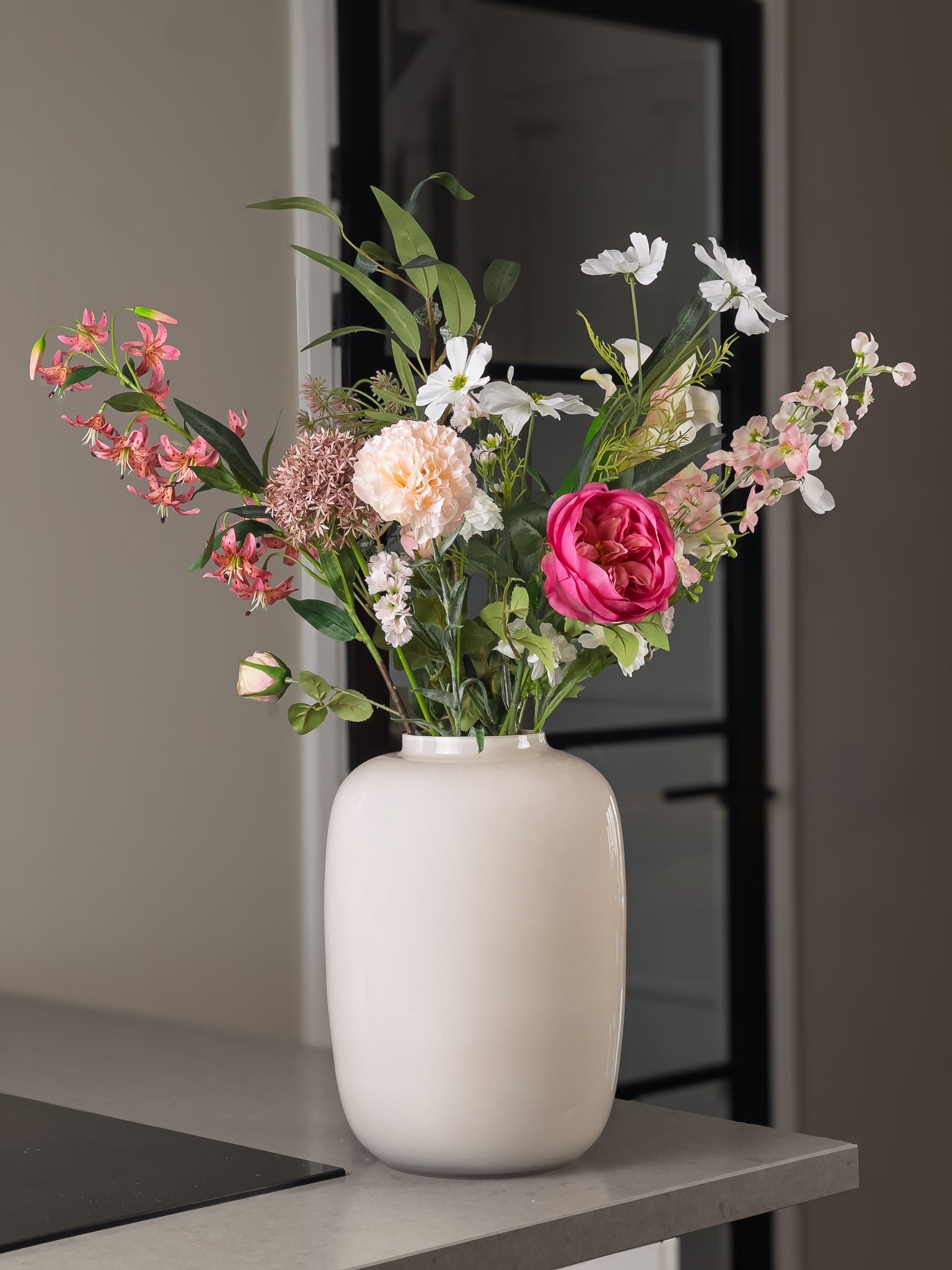 Zijden boeket Pronkstuk Lili - Pluk! Zijden Bloemen