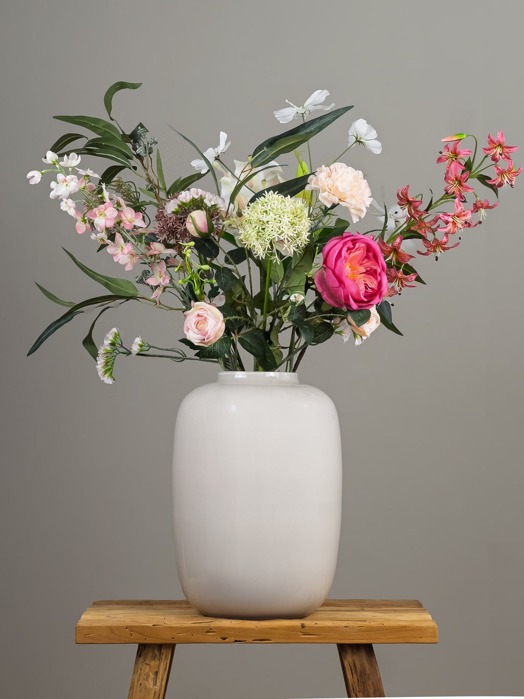 Zijden boeket Pronkstuk Lili - Pluk! Zijden Bloemen