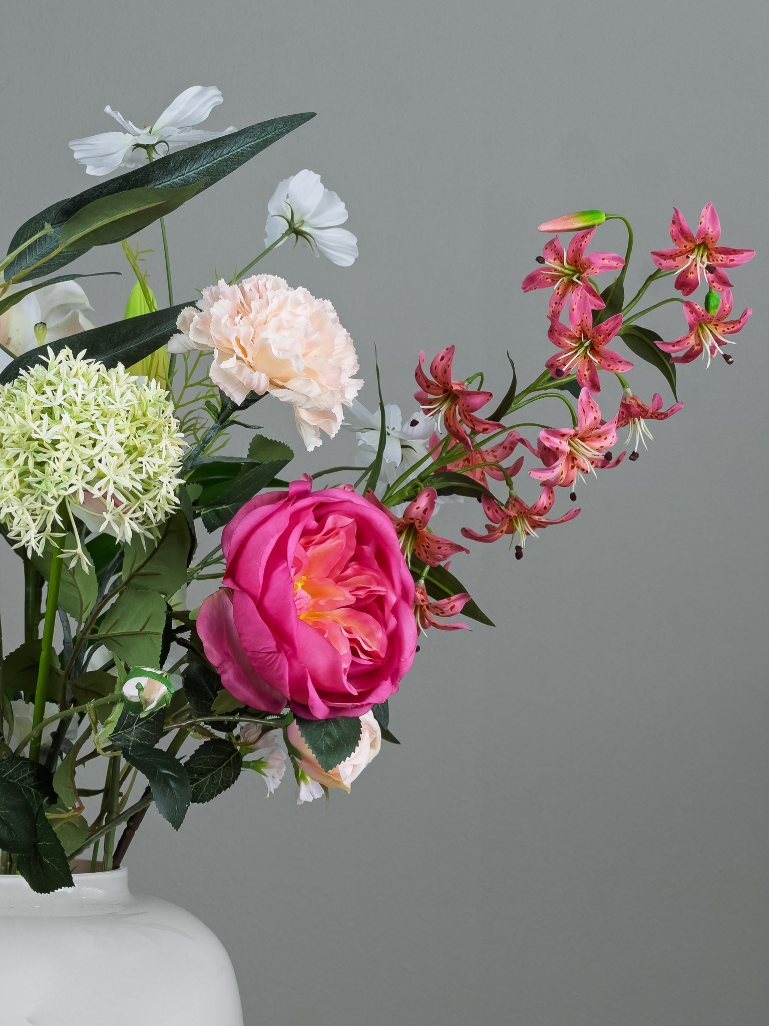 Zijden boeket Pronkstuk Lili - Pluk! Zijden Bloemen
