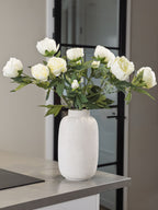 Zijden pioenrozen boeket - crėme wit - Pluk! Zijden Bloemen