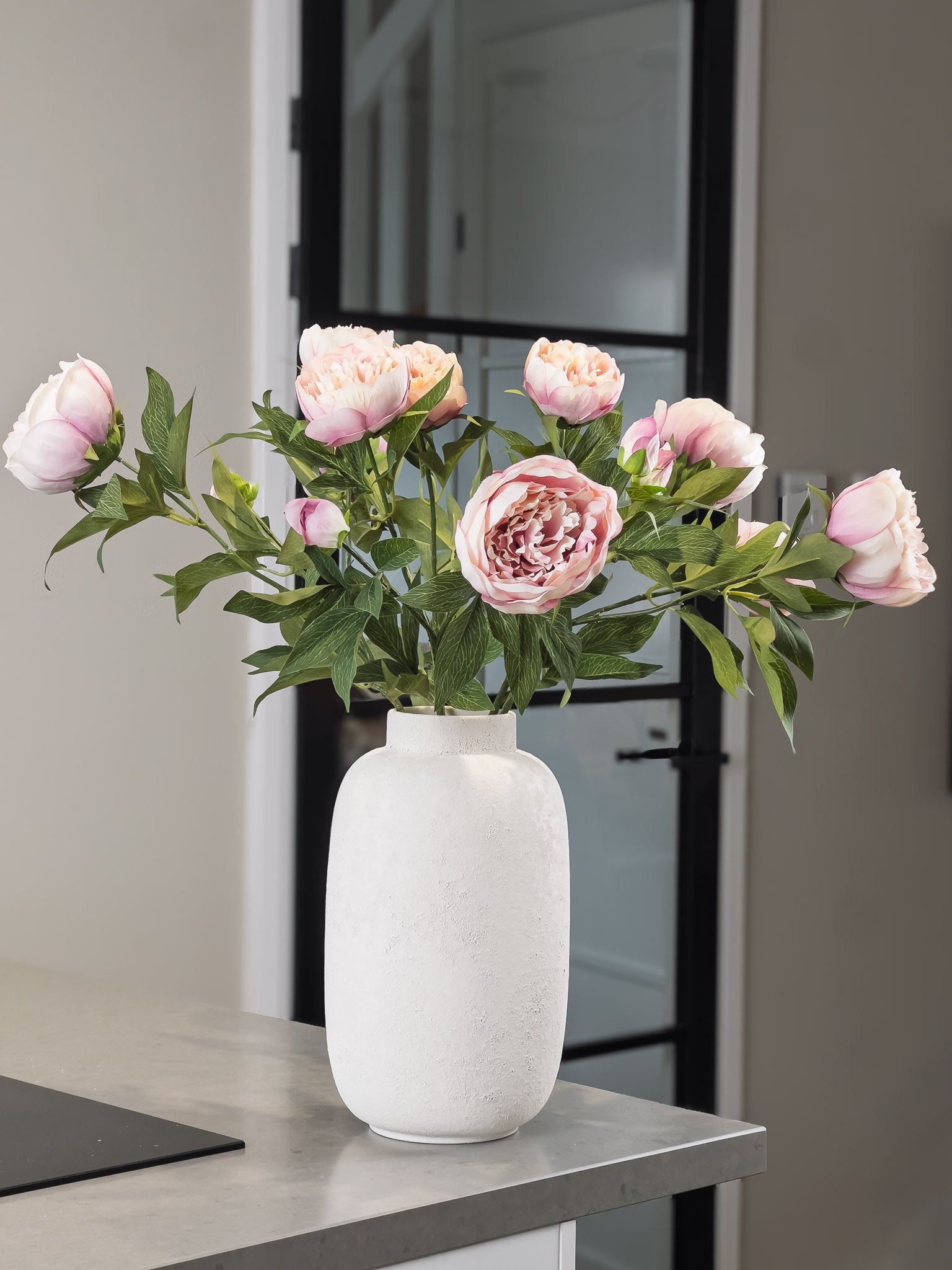 Zijden pioenrozen boeket - lila roze - Pluk! Zijden Bloemen