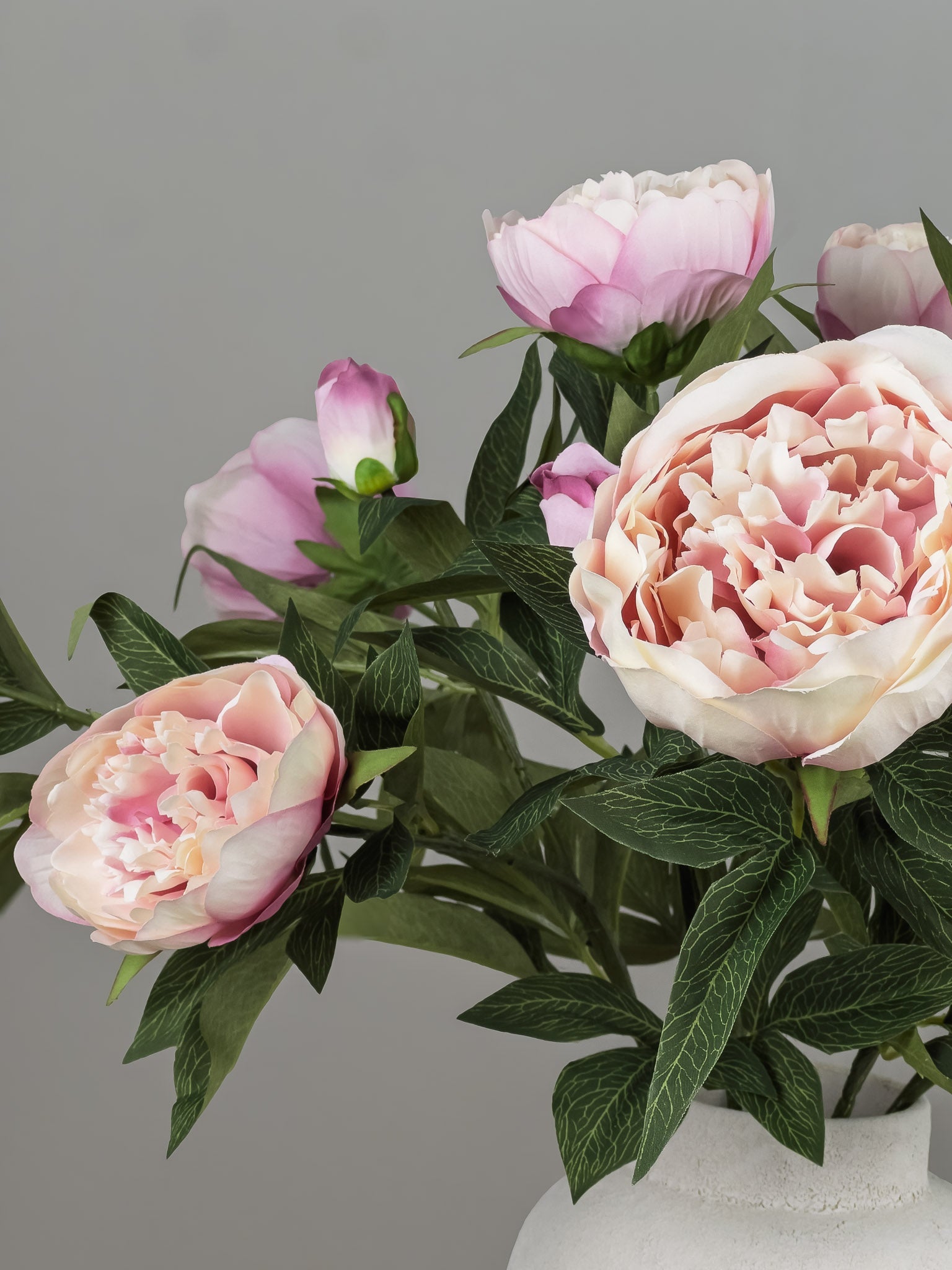 Zijden pioenrozen boeket - lila roze - Pluk! Zijden Bloemen