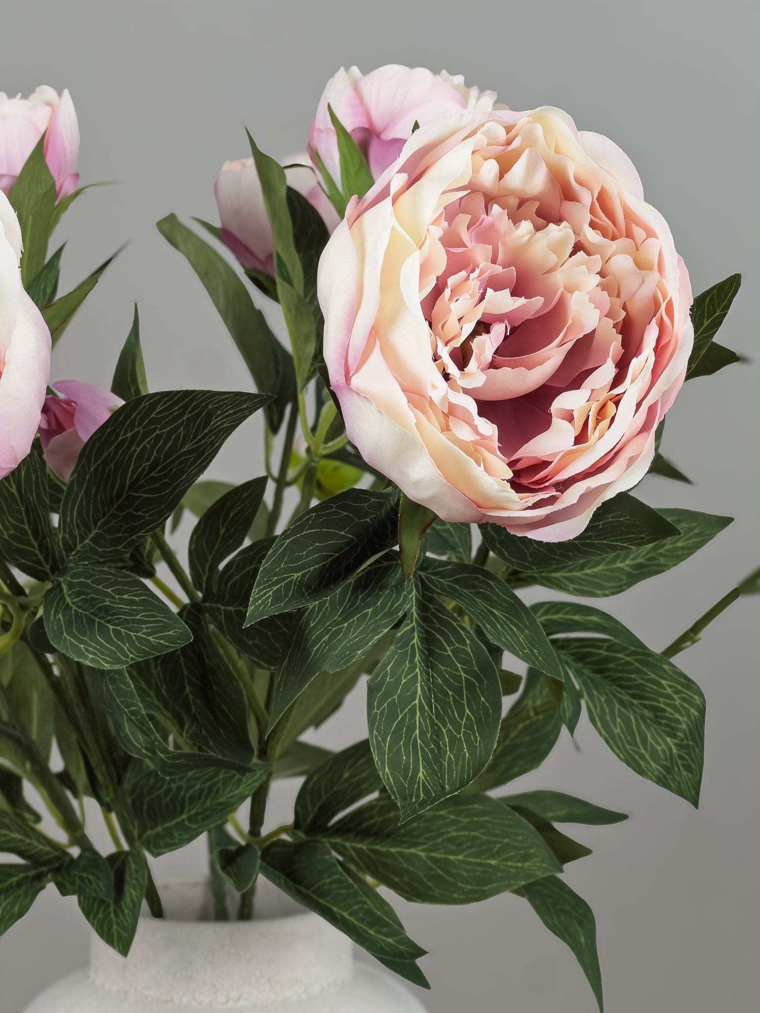 Zijden pioenrozen boeket - lila roze - Pluk! Zijden Bloemen