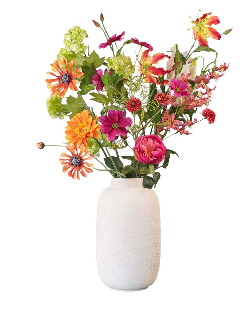 Pronkstuk Zinderend - zijden bloemen boeket - Pluk! Zijden Bloemen