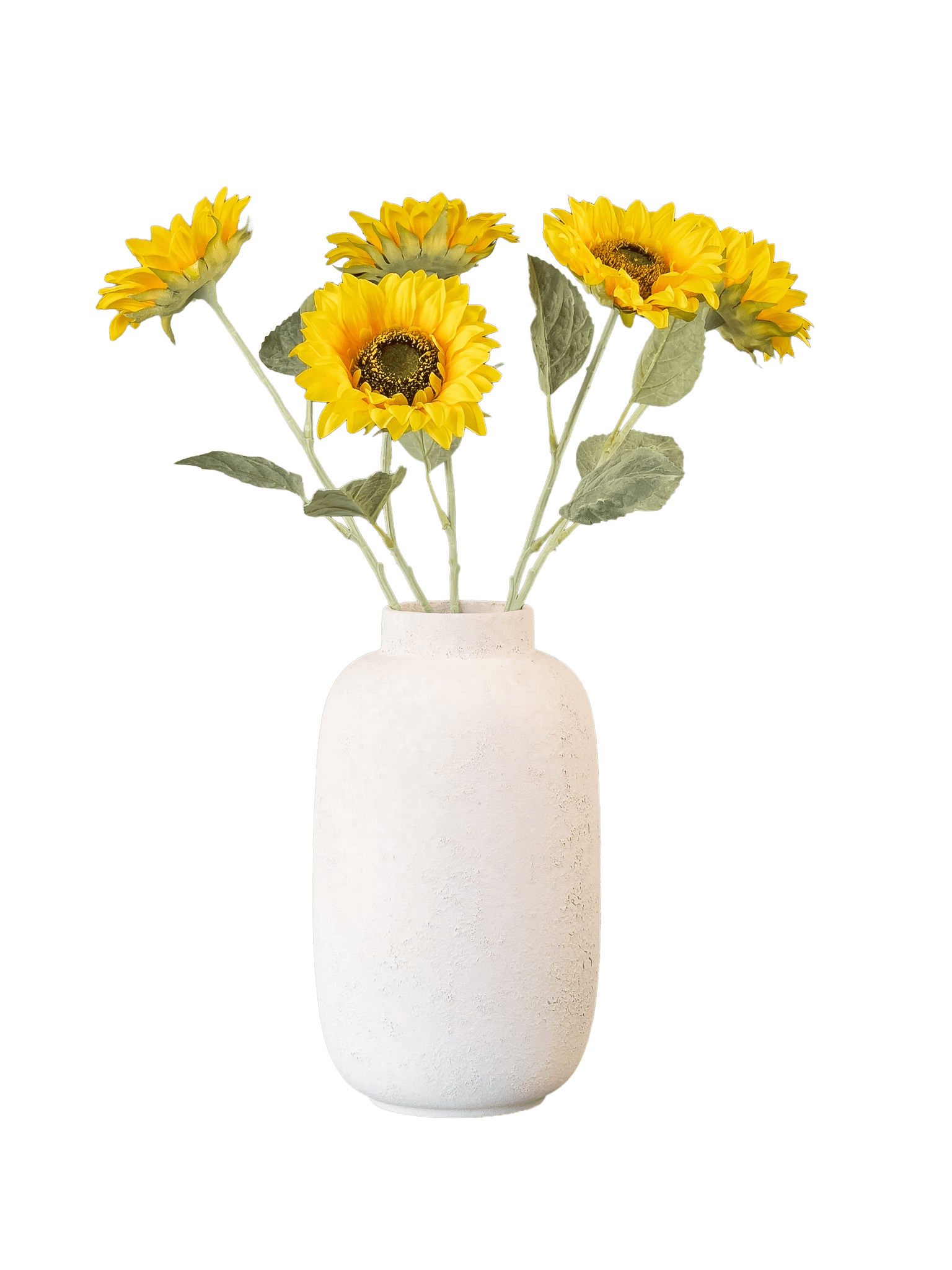 productfoto van 5 zonnebloemen in vaas