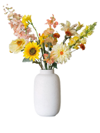 Pronkstuk Zonnegloed - zijden bloemen boeket - Pluk! Zijden Bloemen