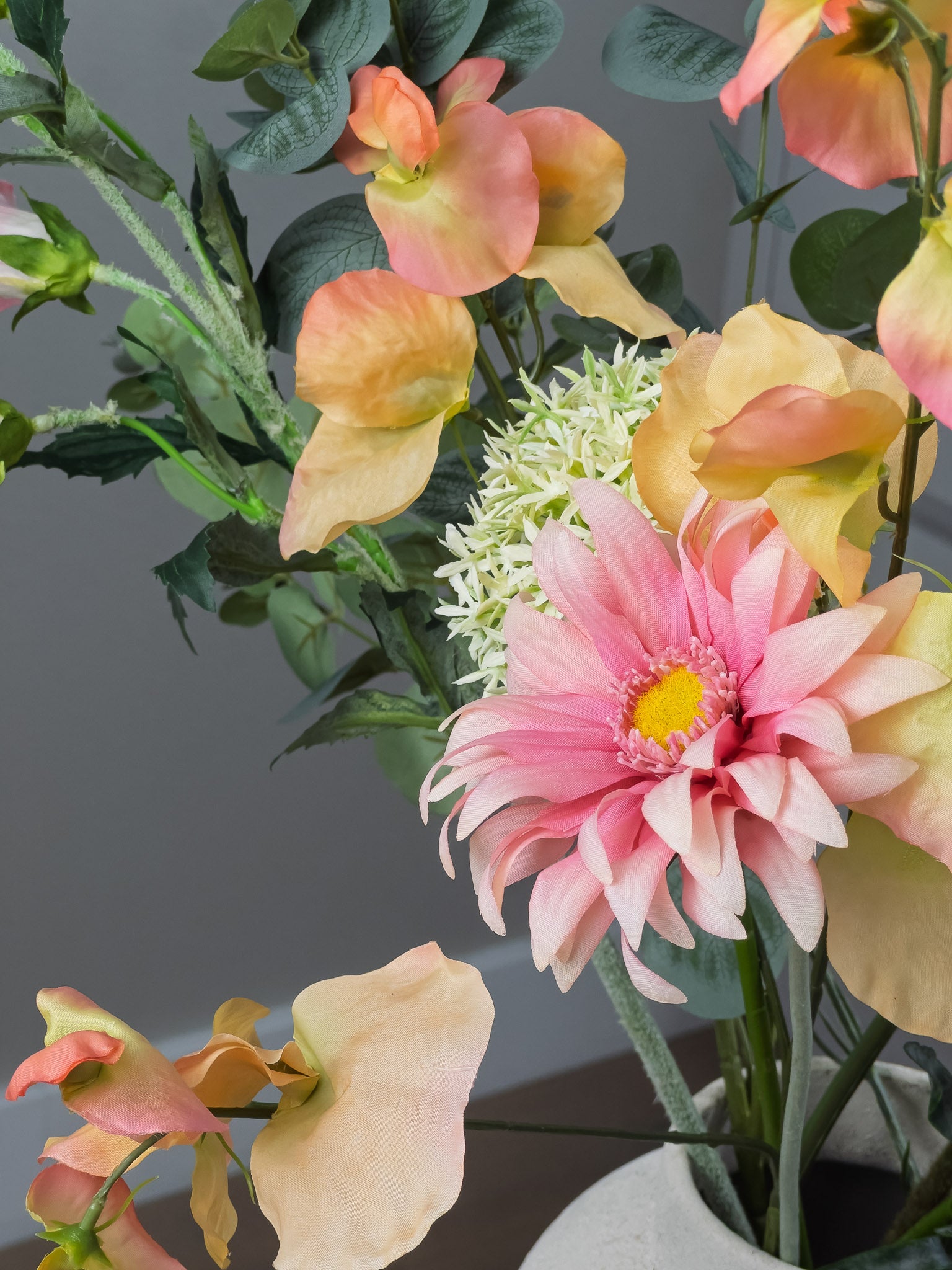 Pronkstuk Ochtenddauw - Zijden boeket - Pluk! Zijden Bloemen