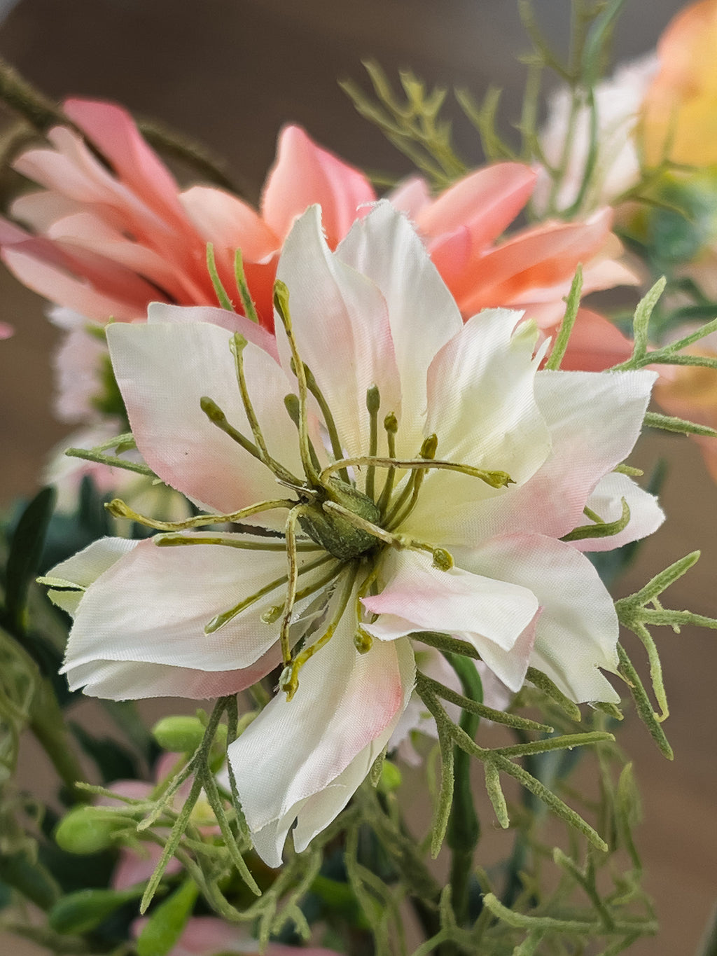Pronkstuk Ochtenddauw - Zijden boeket - Pluk! Zijden Bloemen