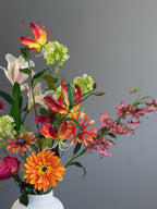 Pronkstuk Zinderend - zijden bloemen boeket - Pluk! Zijden Bloemen