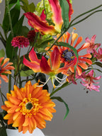 Pronkstuk Zinderend - zijden bloemen boeket - Pluk! Zijden Bloemen