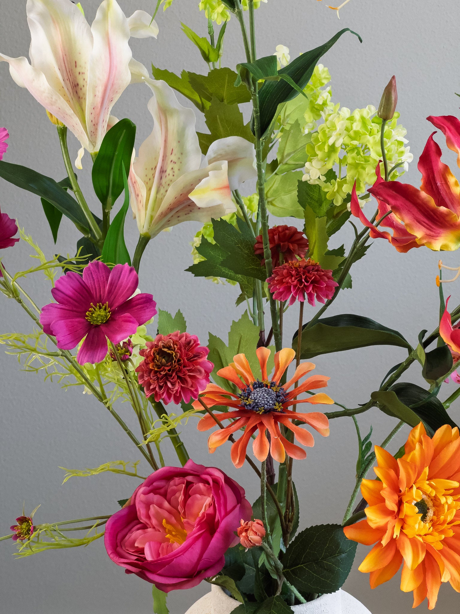 Pronkstuk Zinderend - zijden bloemen boeket - Pluk! Zijden Bloemen