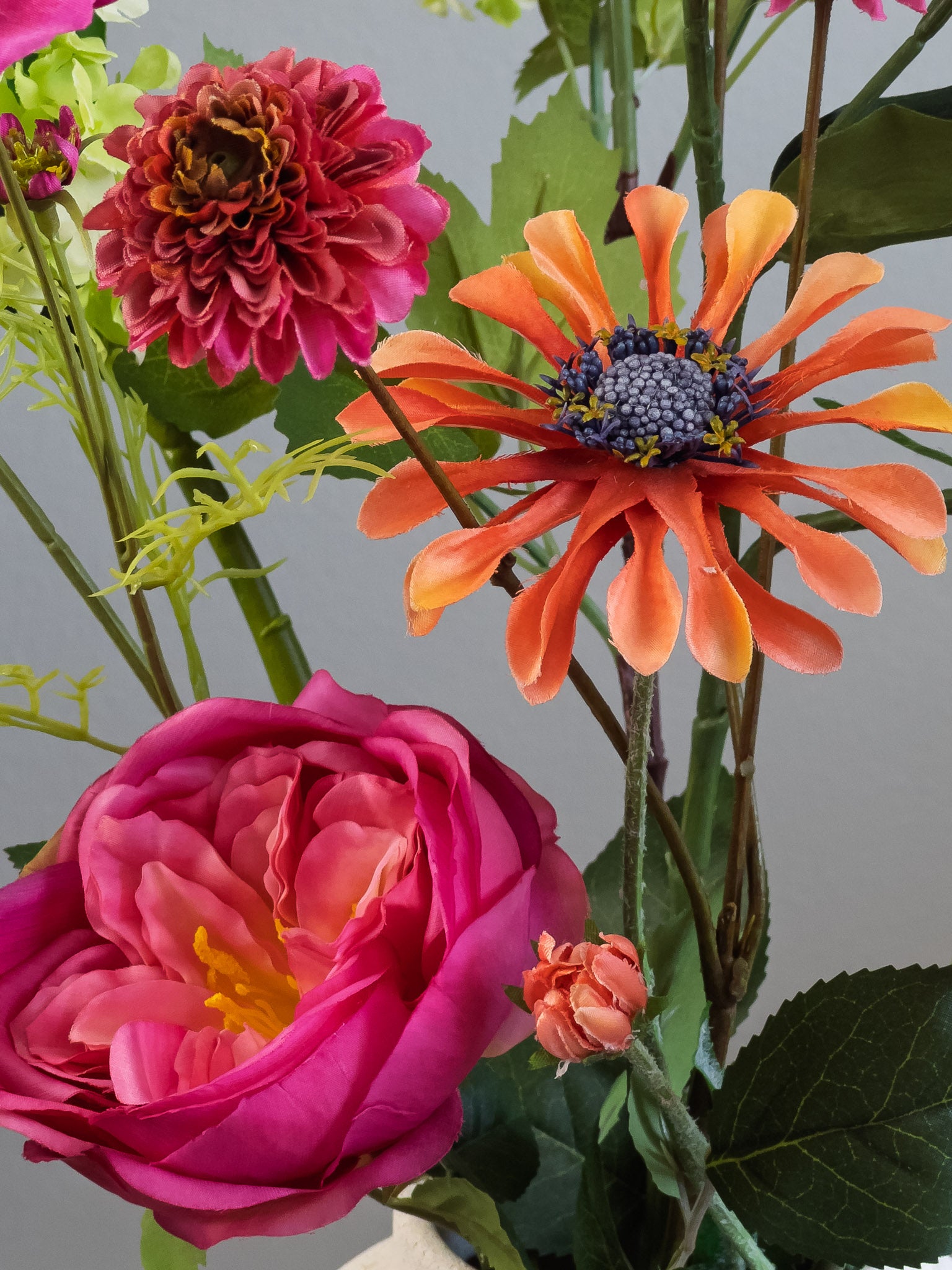 Pronkstuk Zinderend - zijden bloemen boeket - Pluk! Zijden Bloemen