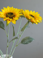 zijden zonnebloemen boeket in detail