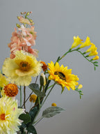 Pronkstuk Zonnegloed - zijden bloemen boeket - Pluk! Zijden Bloemen