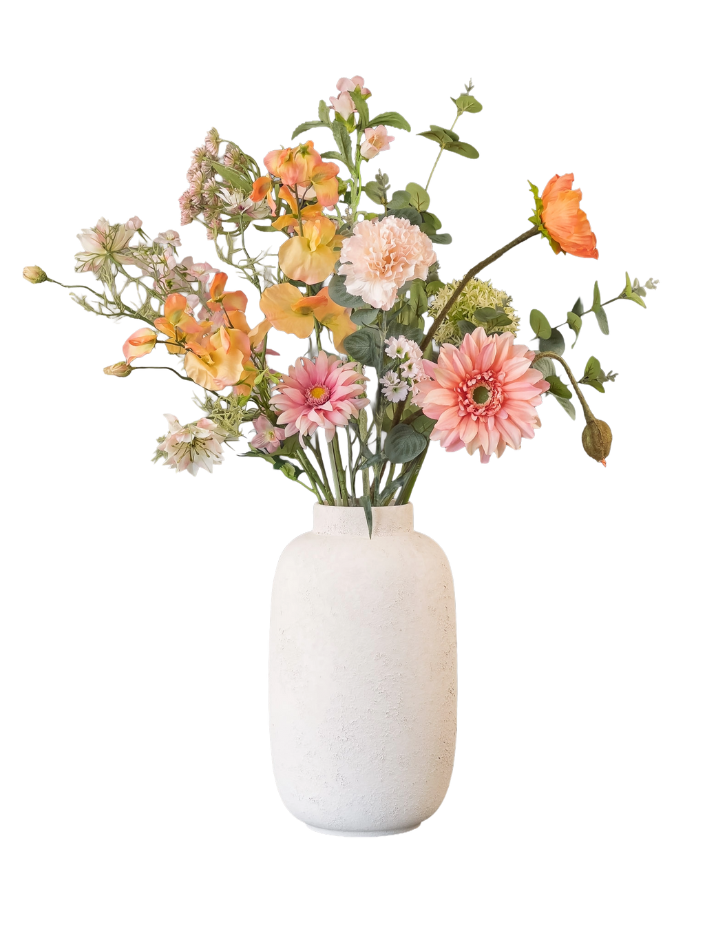 Pronkstuk Ochtenddauw - Zijden boeket - Pluk! Zijden Bloemen