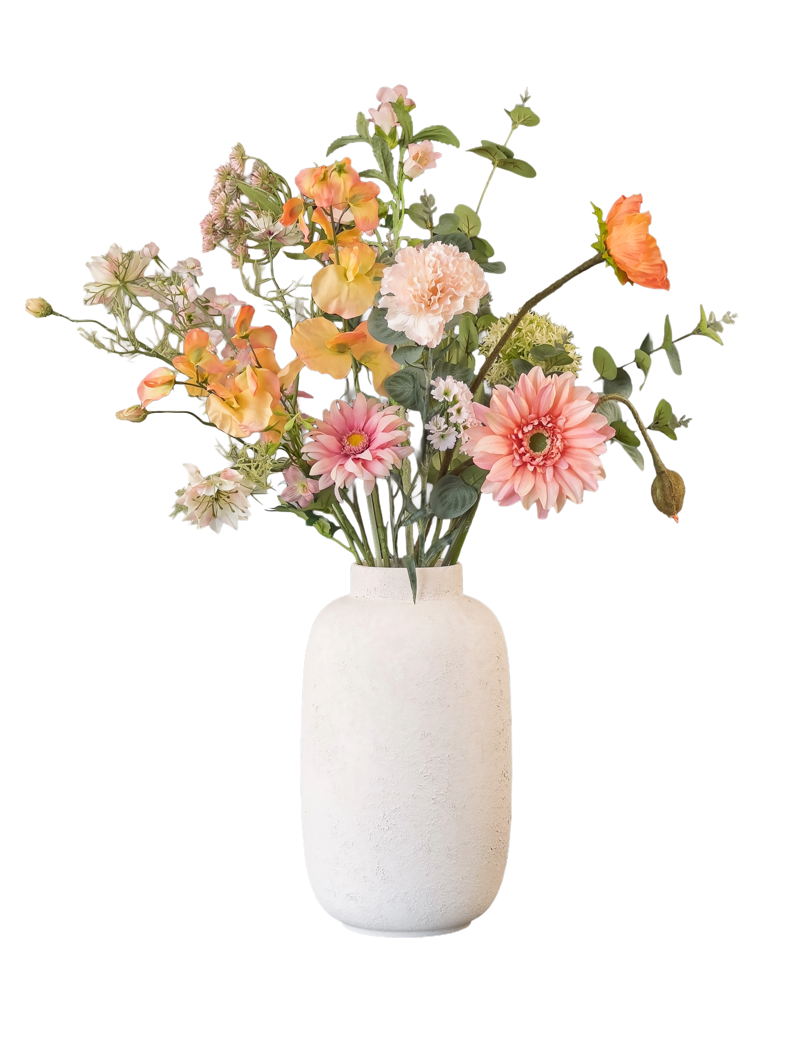 Pronkstuk Ochtenddauw - Zijden boeket - Pluk! Zijden Bloemen
